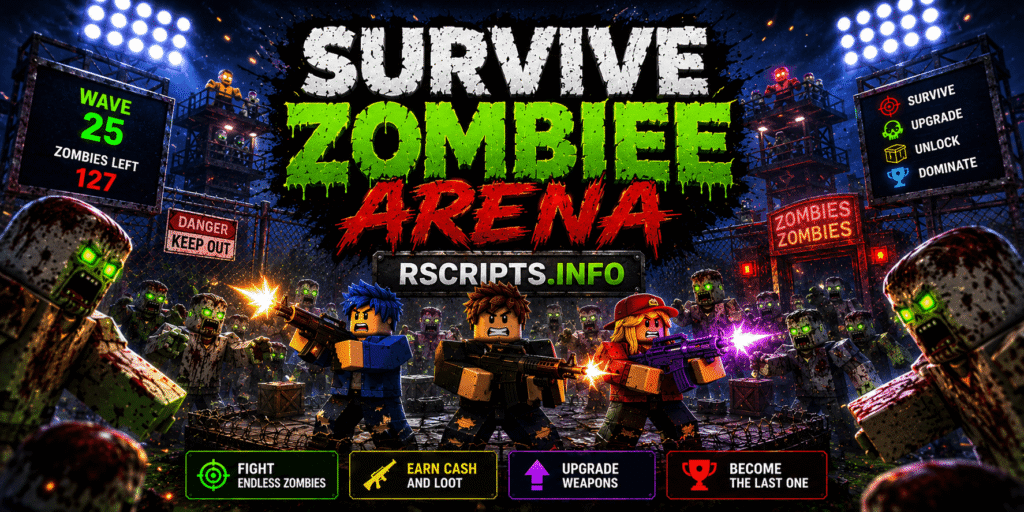 Top 2 Survive Zombie Arena Script (2026) – Auto Farm, Kill Aura, Speed & OP Feature