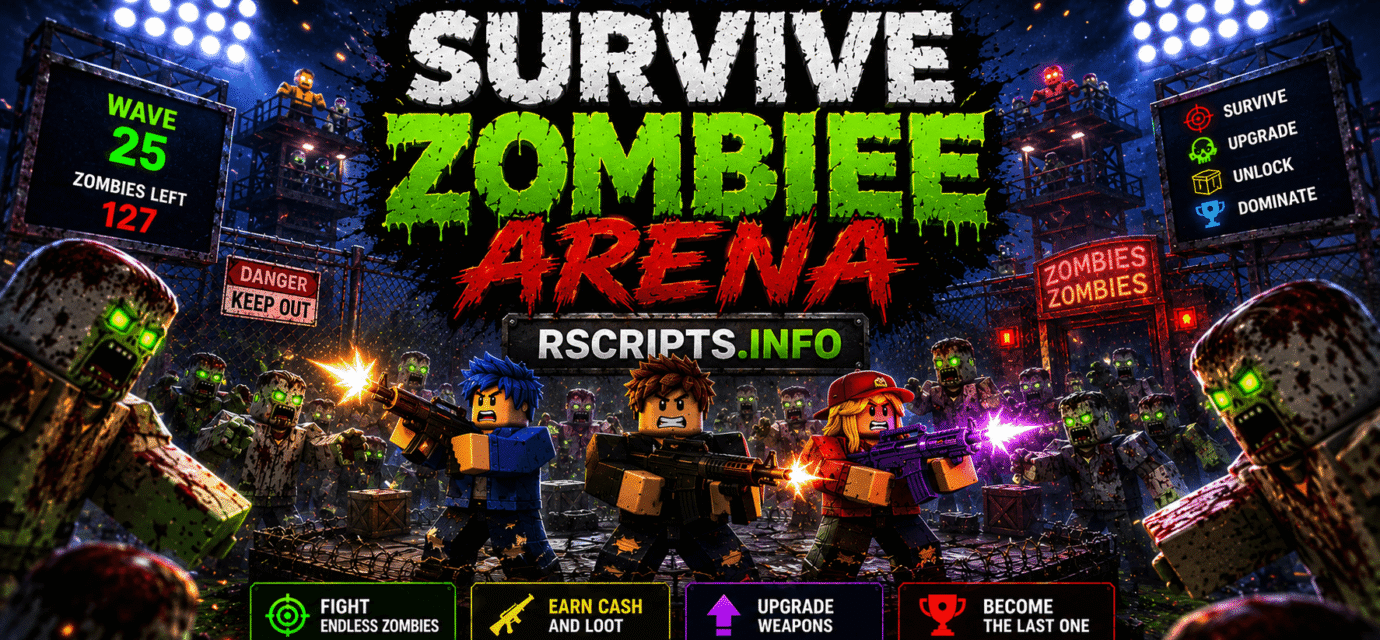 Top 2 Survive Zombie Arena Script (2026) – Auto Farm, Kill Aura, Speed & OP Feature