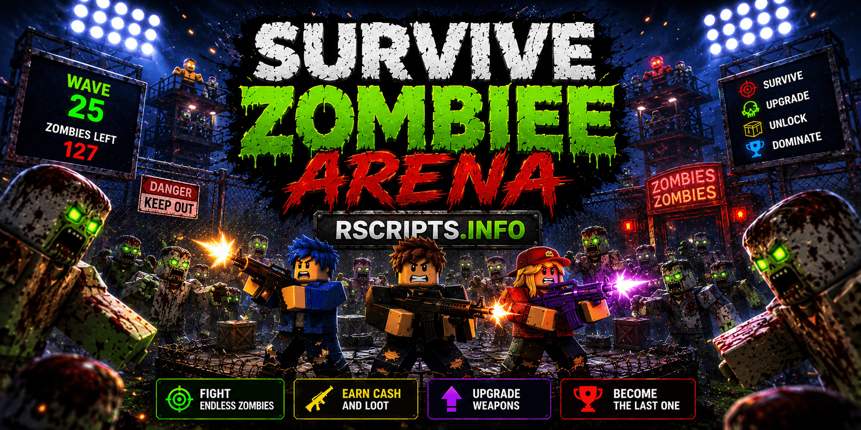 Top 2 Survive Zombie Arena Script (2026) – Auto Farm, Kill Aura, Speed & OP Feature