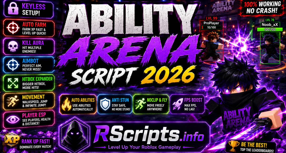 Ability Arena Script 2026 Auto Farm, Kill Aura, Hitbox Expander