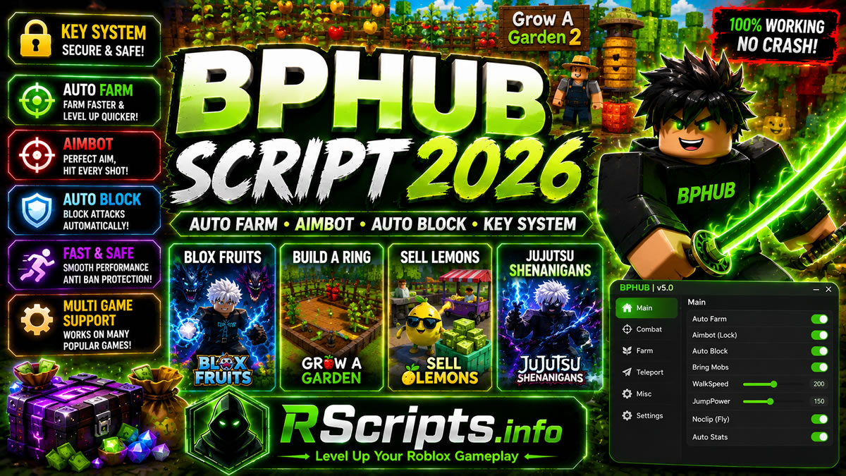 Best BPHUB Script 2026, Auto Farm, Aimbot, Auto Block, Key System