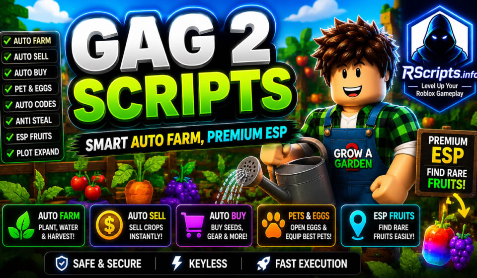 GAG 2 Scripts Smart Auto Farm, Premium ESP Fruit GAG 2 Scripts Smart Auto Farm, Premium ESP Fruit