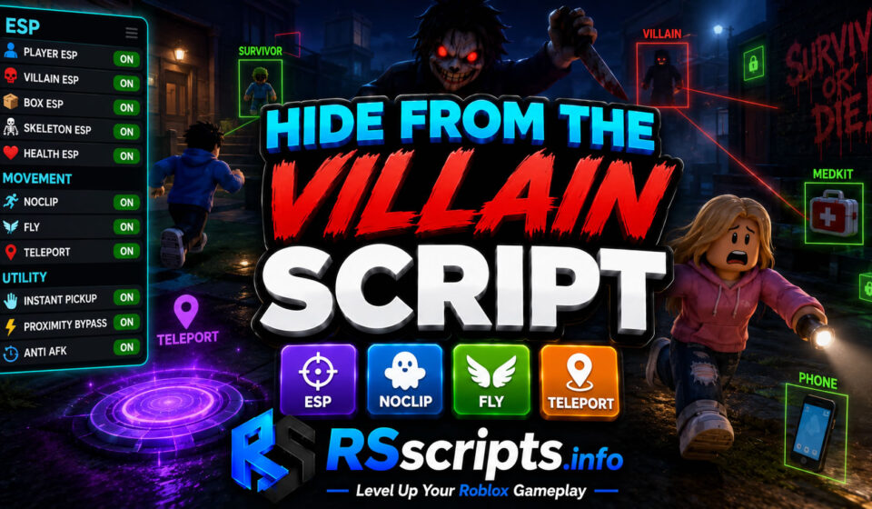 Top Hide From The Villain Script, ESP, Noclip, Fly, Teleport Top Hide From The Villain Script, ESP, Noclip, Fly, Teleport