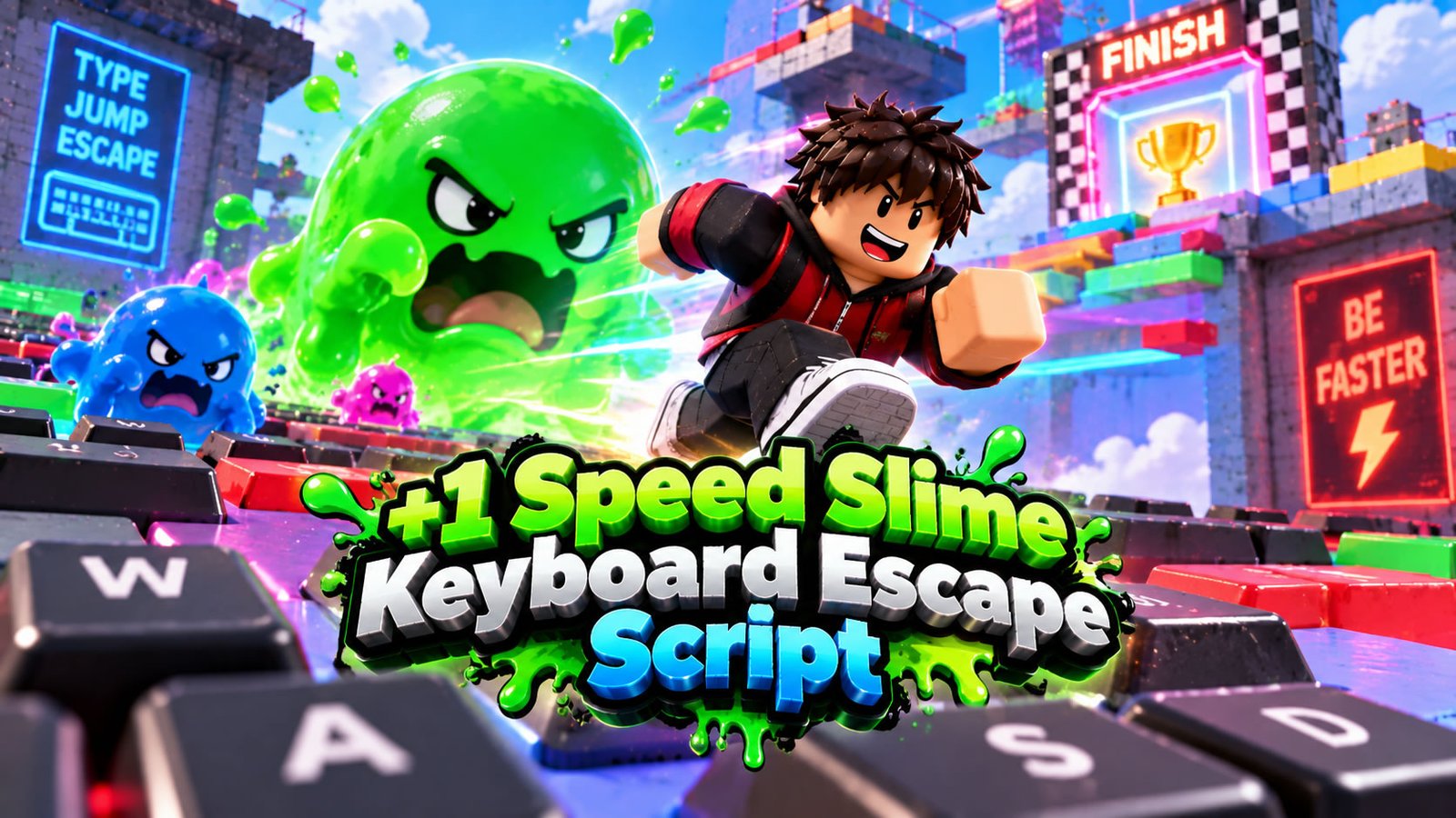 +1 Speed Slime Keyboard Escape Script, Override Hub