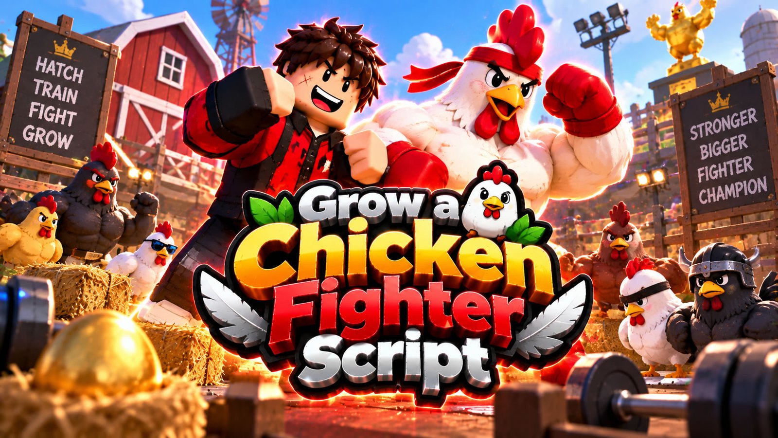 Grow a Chicken Fighter Script QuantumHub Auto Farm